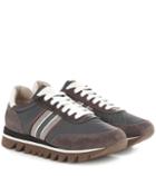 Marc Jacobs Embellished Suede-trimmed Sneakers