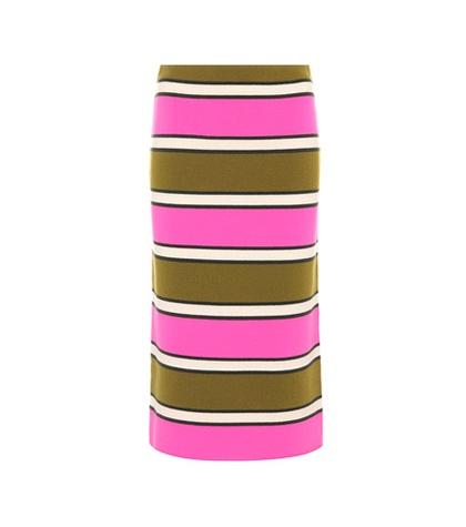 Marc Jacobs Striped Cashmere Pencil Skirt