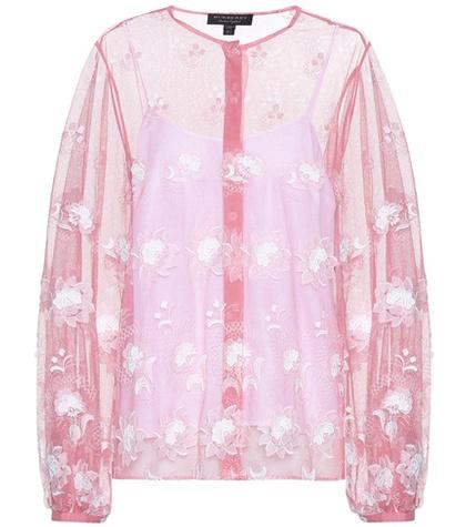 Burberry Embroidered Tulle Blouse
