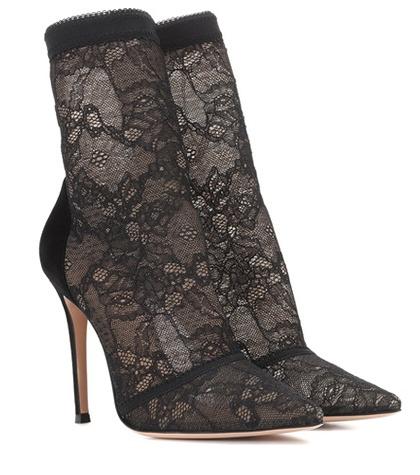 Gianvito Rossi Brinn Lace Ankle Boots