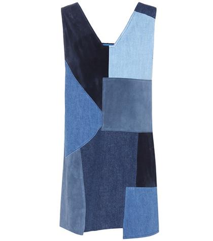 M.i.h Jeans Suede And Denim Marten Dress