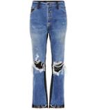 Amiri Leather-trimmed Cropped Jeans