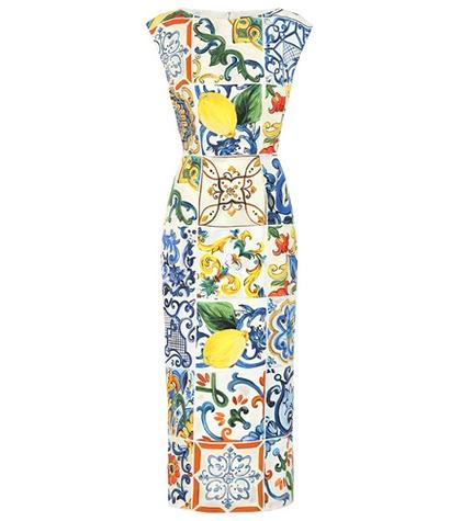 Dolce & Gabbana Majolica Stretch Silk Dress
