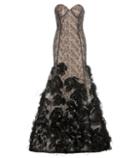 Oscar De La Renta Embellished Lace Gown