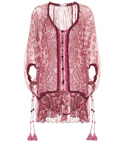 Valentino Bety Printed Silk Poncho Dress