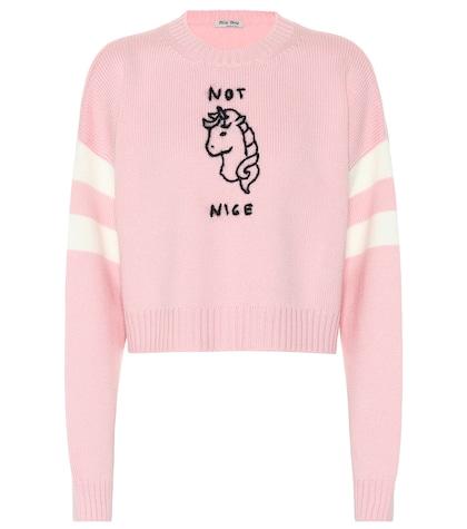 Miu Miu Not Nice Cropped Wool Sweater