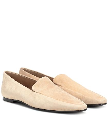 The Row Minimal Suede Loafers