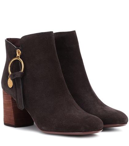 Gucci Louise Suede Ankle Boots