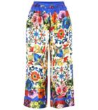 Dolce & Gabbana Printed Silk Cropped Pants