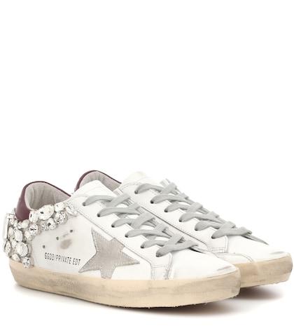 Golden Goose Deluxe Brand Superstar Embellished Leather Sneakers