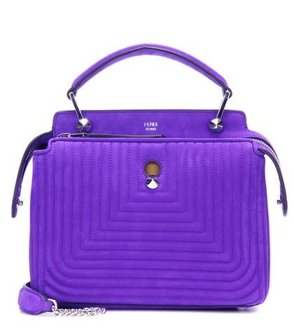 Fendi Dotcom Click Small Suede Shoulder Bag