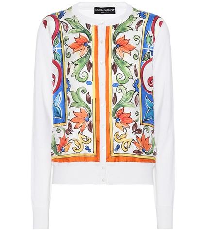 Alexander Mcqueen Printed Silk Cardigan