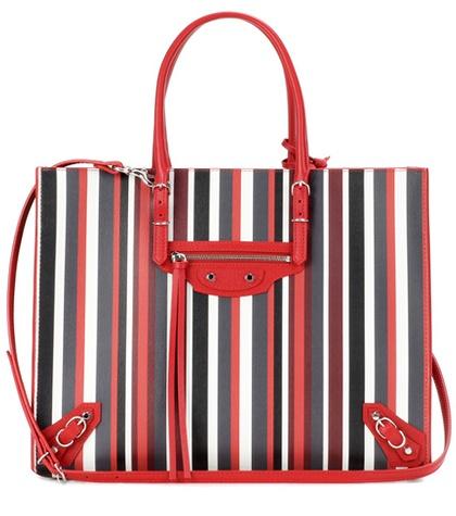 Balenciaga Papier B4 Zip-around Striped Leather Shoulder Bag