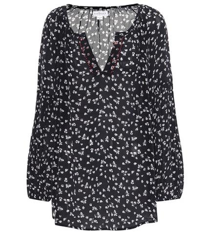 Valentino Garavani Bessy Printed Peasant Blouse