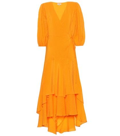 Ganni Wilkie Silk And Cotton Midi Dress
