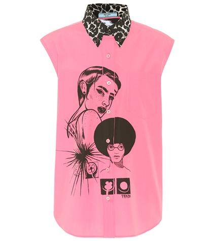 Prada Printed Sleeveless Blouse