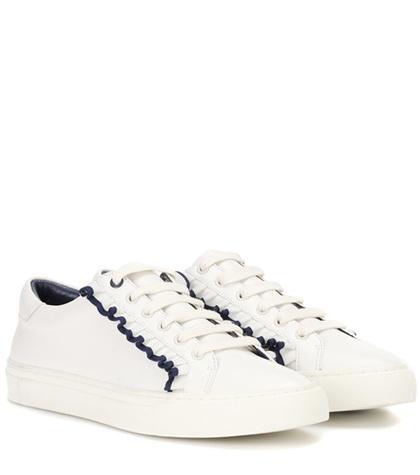 Tory Sport Ruffle Leather Sneakers