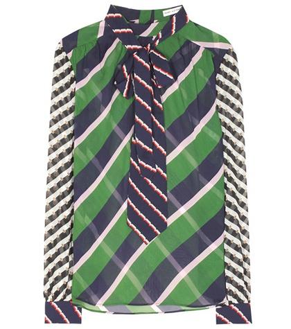 Mary Katrantzou Striped Silk Blouse