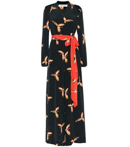 Diane Von Furstenberg Bird-printed Silk Jumpsuit