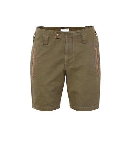 Saint Laurent Embroidered Cotton-blend Shorts