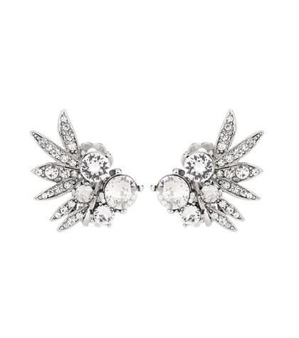 Stuart Weitzman Crystal-embellished Clip-on Earrings
