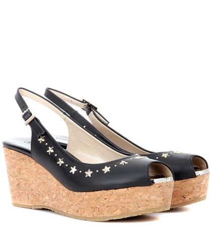 Jimmy Choo Praise Leather Wedges