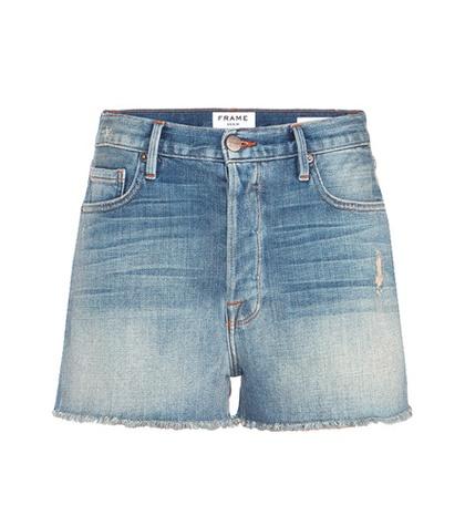 Miu Miu Le Original Distressed Denim Shorts