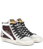 Golden Goose Deluxe Brand Slide Glitter And Leather-trimmed Sneakers