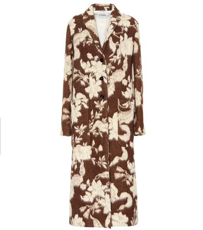 Jil Sander Floral Wool And Alpaca Coat