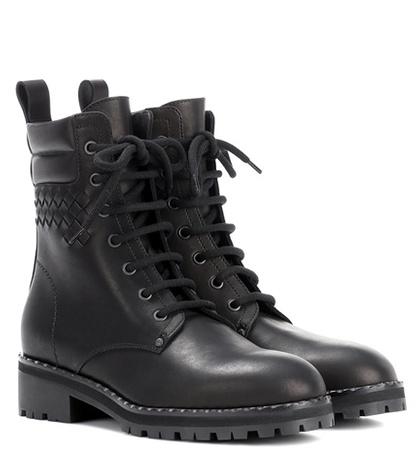 T By Alexander Wang Intrecciato Leather Ankle Boots
