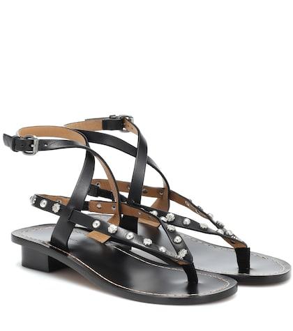 Isabel Marant Jings Embellished Leather Sandals