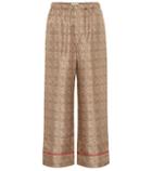 Fendi Printed Silk-twill Wide-leg Pants