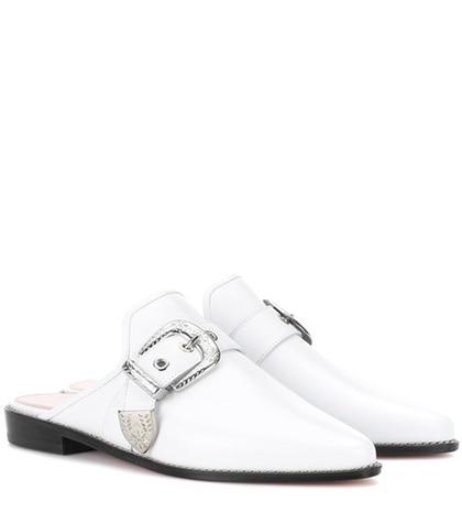 Stuart Weitzman Ryan Leather Slippers