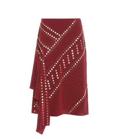 Fendi Embellished Silk Skirt
