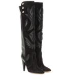 Isabel Marant Raven Embellished Suede And Leather Knee-high Boots