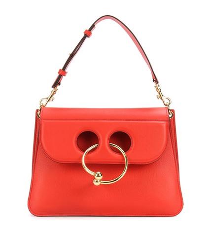 Fendi Medium Pierce Leather Shoulder Bag