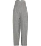 Jacquemus Houndstooth Wool And Mohair Cropped Trousers