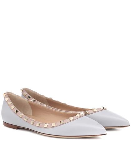 Givenchy Valentino Garavani Rockstud Leather Ballerinas
