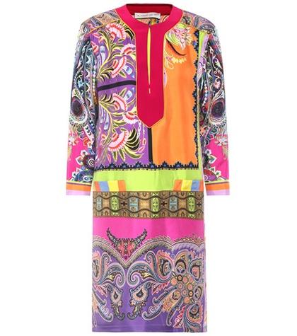 Etro Printed Silk Satin Dress
