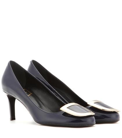 Roger Vivier Decollete Ecusson Patent Leather Pumps