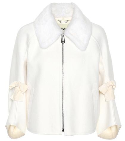 Fendi Mink Fur-trimmed Wool Jacket