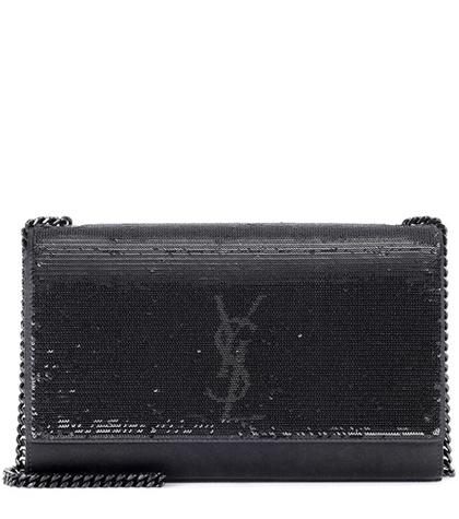Saint Laurent Classic Medium Kate Sequinned Satin Shoulder Bag