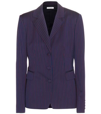 Oscar De La Renta Striped Wool Jacket