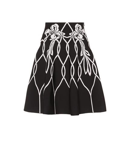 Alexander Mcqueen Floral Knit Skirt
