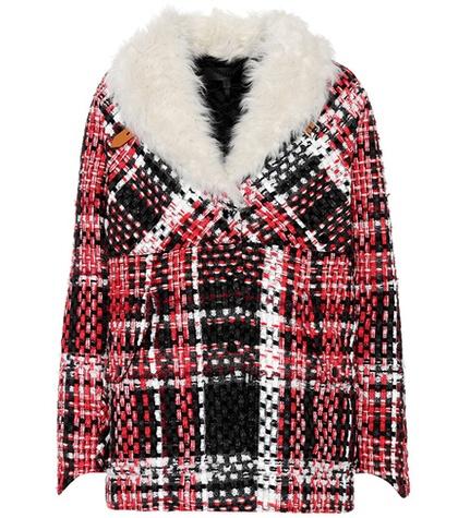 Rag & Bone Shearling-trimmed Plaid Jacket