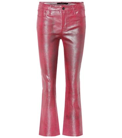Balenciaga Selena Mid-rise Crop Leather Pants