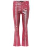 Balenciaga Selena Mid-rise Crop Leather Pants