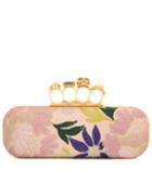 Versace Embroidered Leather Knuckle Clutch