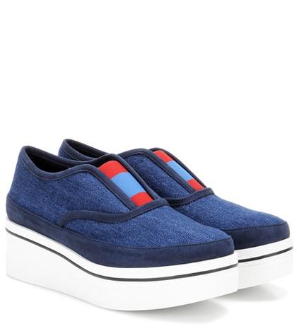 Stella Mccartney Binx Denim Slip-on Platform Sneakers