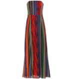 Prada Strapless Striped Maxi Dress
